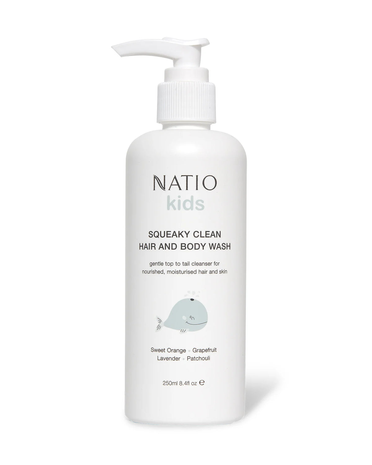 Image of NATIO Squeaky Clean Hair and Body Wash 250ml