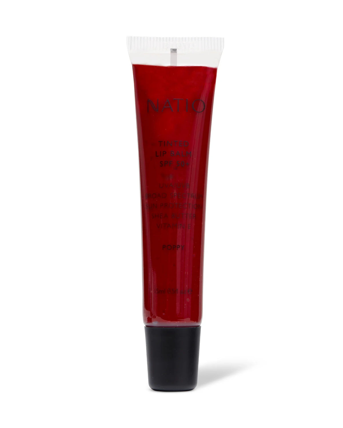 image of natio tinted lip balm in poppy