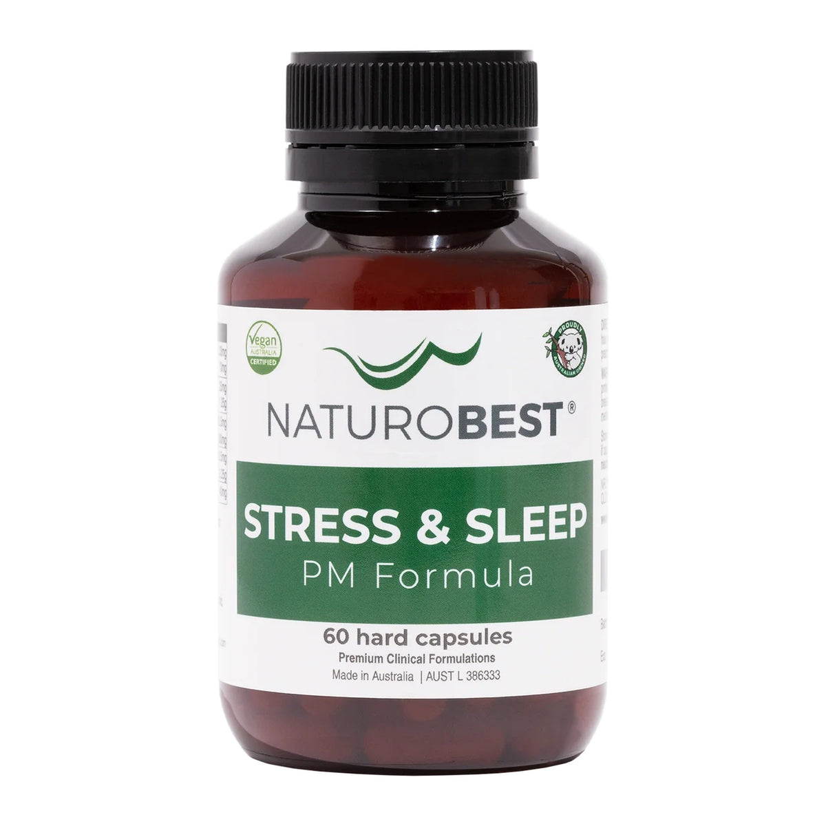 NaturoBest Stress & Sleep PM Formula, 60 capsules, front of pack