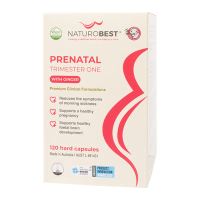 NaturoBest Prenatal Trimester One with Ginger, 120 capsules, front of pack