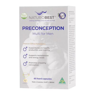 NaturoBest Preconception Multi for Men, 60 capsules, front of pack