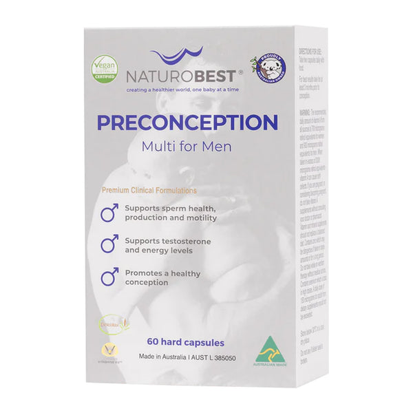 NaturoBest Preconception Multi for Men, 60 capsules, front of pack