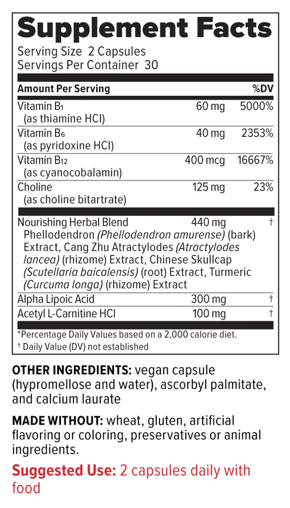 Image of Nerve Shield 60vcaps supplement facts