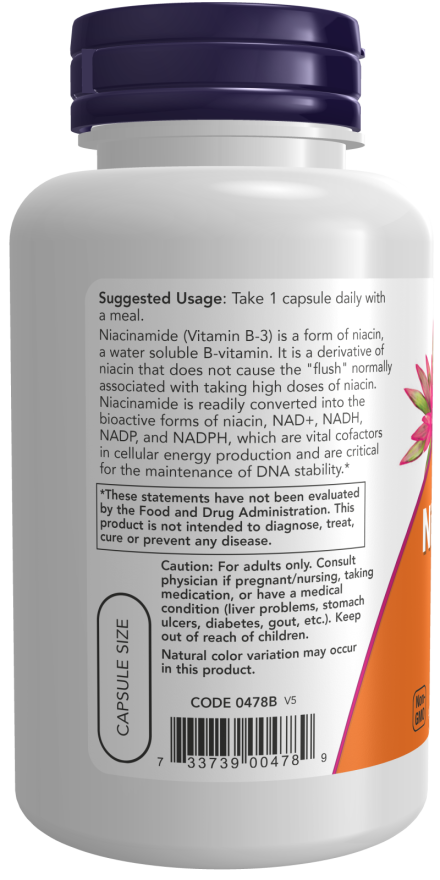 Image of Niacinamide 500mg 100caps suggested usage