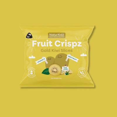 NaturKidz Fruit Crispz Gold Kiwi Slices, front of pack