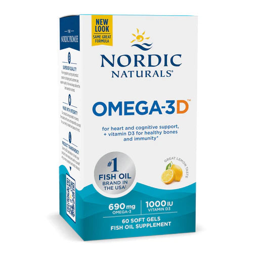 Omega-3D Lemon 60 Soft Get Caps-Nordic Naturals-Matakana Pharmacy