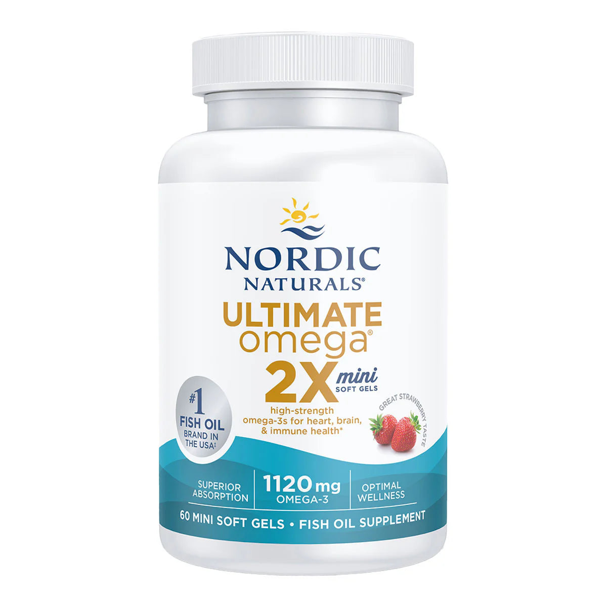 Ultimate Omega 2X Mini - Strawberry (formerly Ultimate Omega Minis) 60 Soft Gel Caps-Nordic Naturals-Matakana Pharmacy