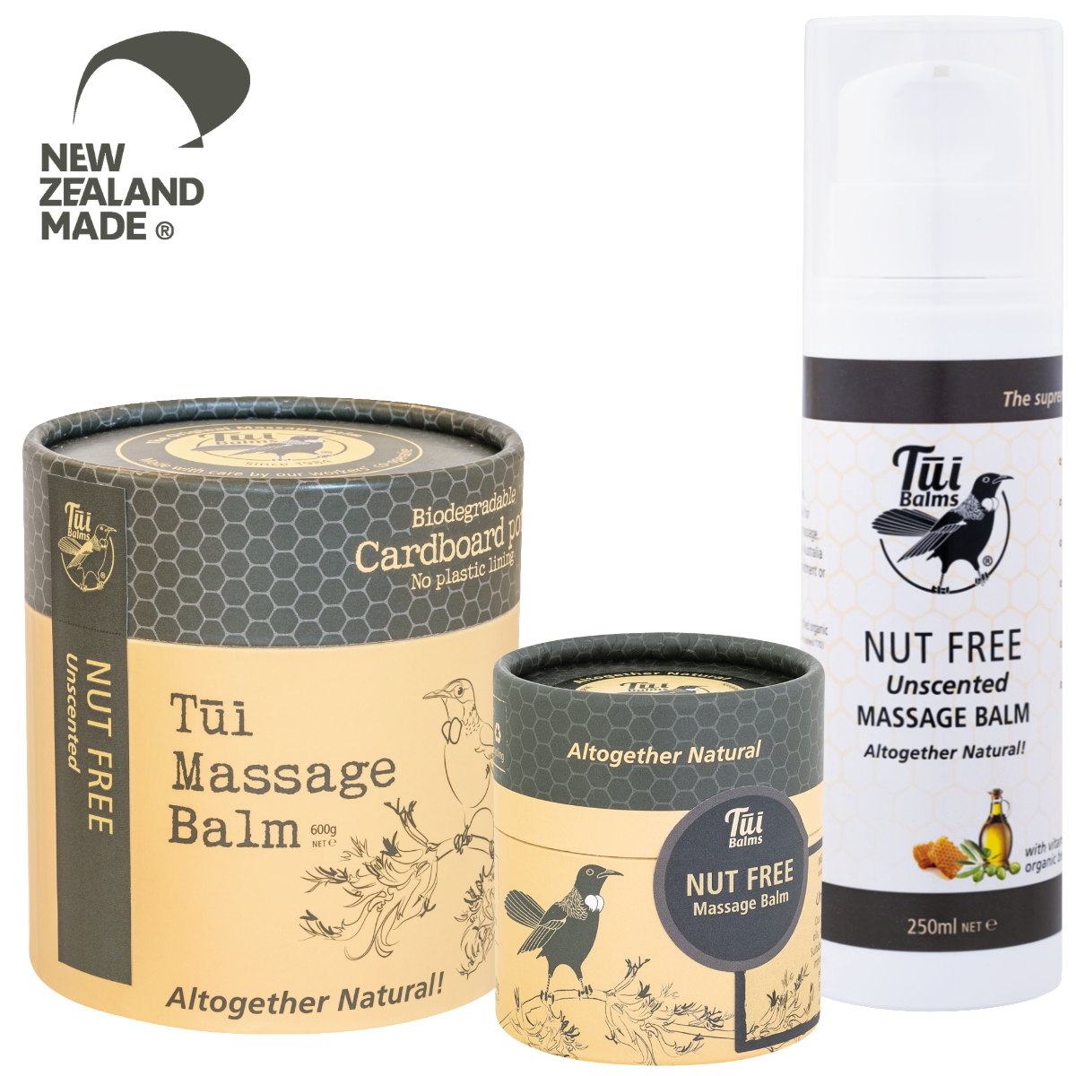 TUI Nut Free Unscented Balm Pump 250ml (R)-Tui Balms-Matakana Pharmacy