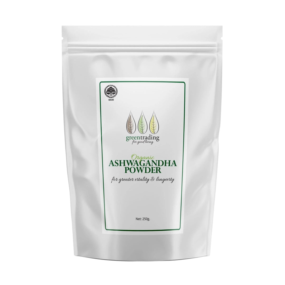 Organic Ashwagandha Powder 250g-Green Trading-Matakana Pharmacy