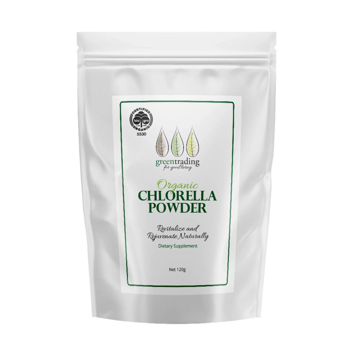 Organic Chlorella Powder 120g-Green Trading-Matakana Pharmacy