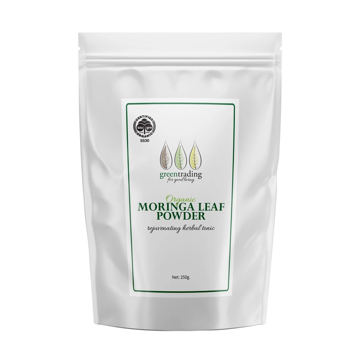Organic Moringa Leaf Powder 250g-Green Trading-Matakana Pharmacy