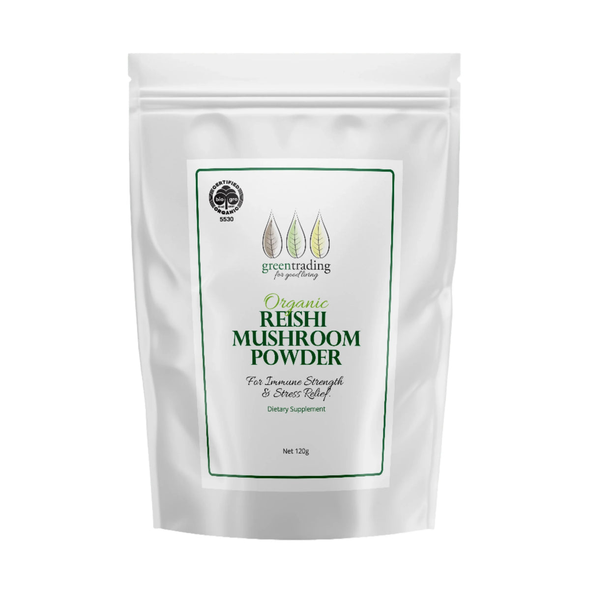 Organic Reishi Mushroom Powder 120g-Green Trading-Matakana Pharmacy