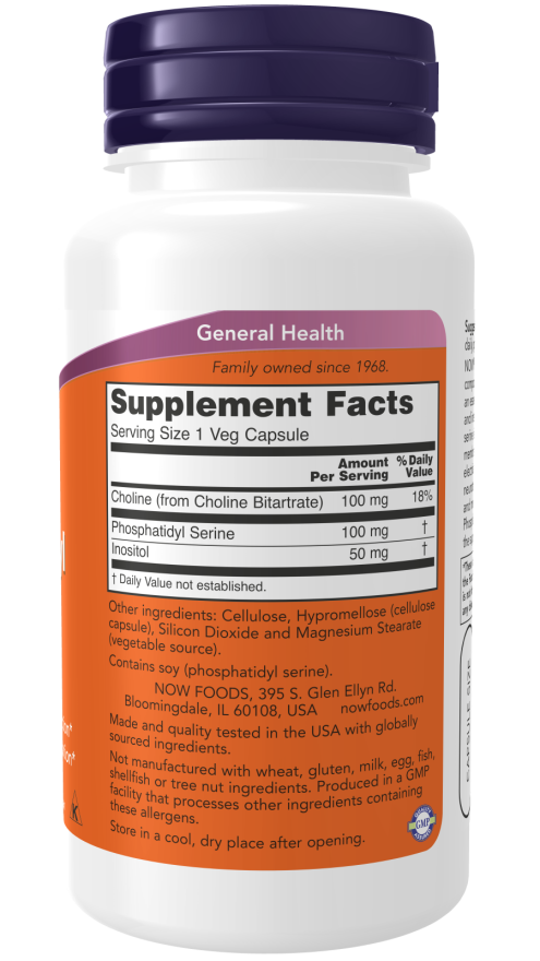Image of Phosphatidyl Serine 100mg 60vcaps supplement facts