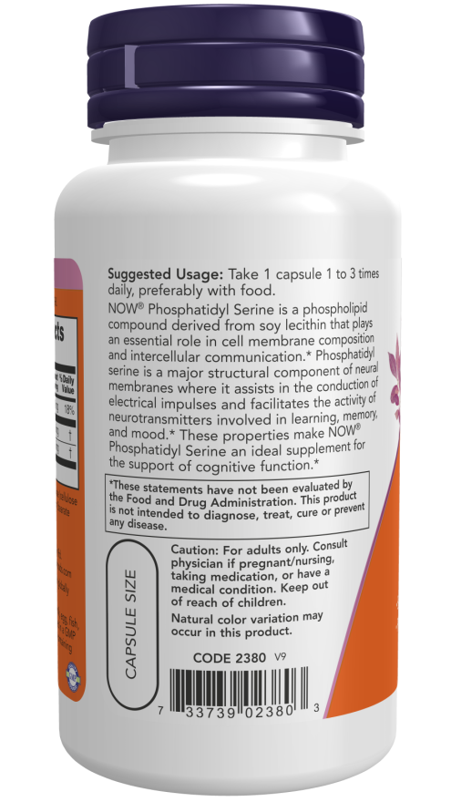 Image of Phosphatidyl Serine 100mg 60vcaps suggested usage
