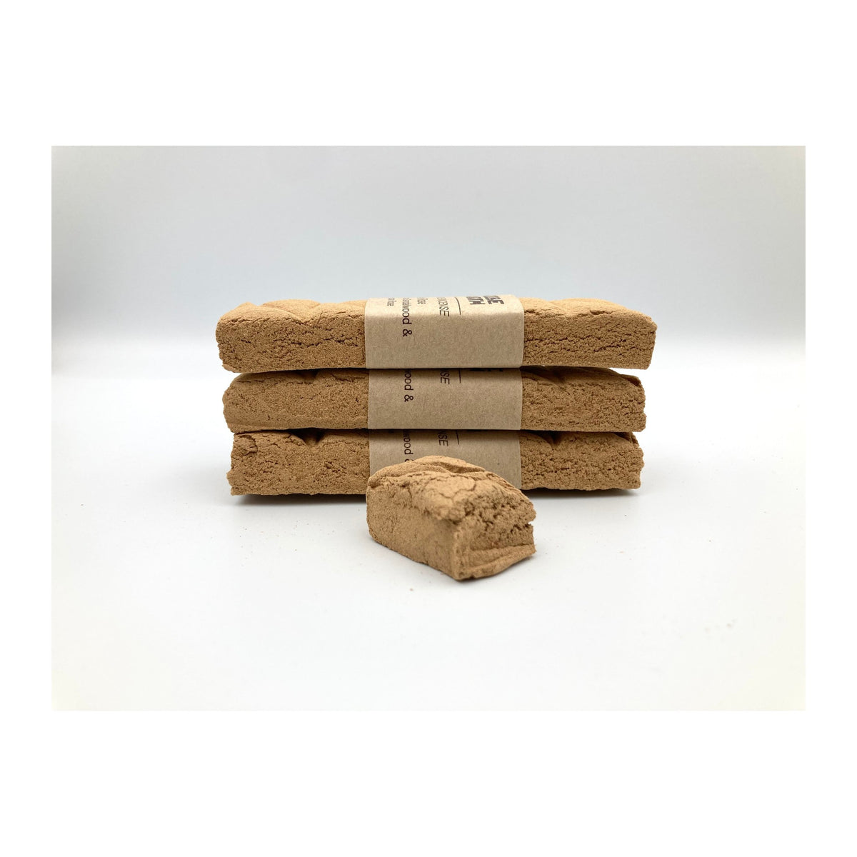 Atlas Rose Incense Planks - Sandalwood & Moroccan Rose incense planks unwrapped, showing the pressed plant material