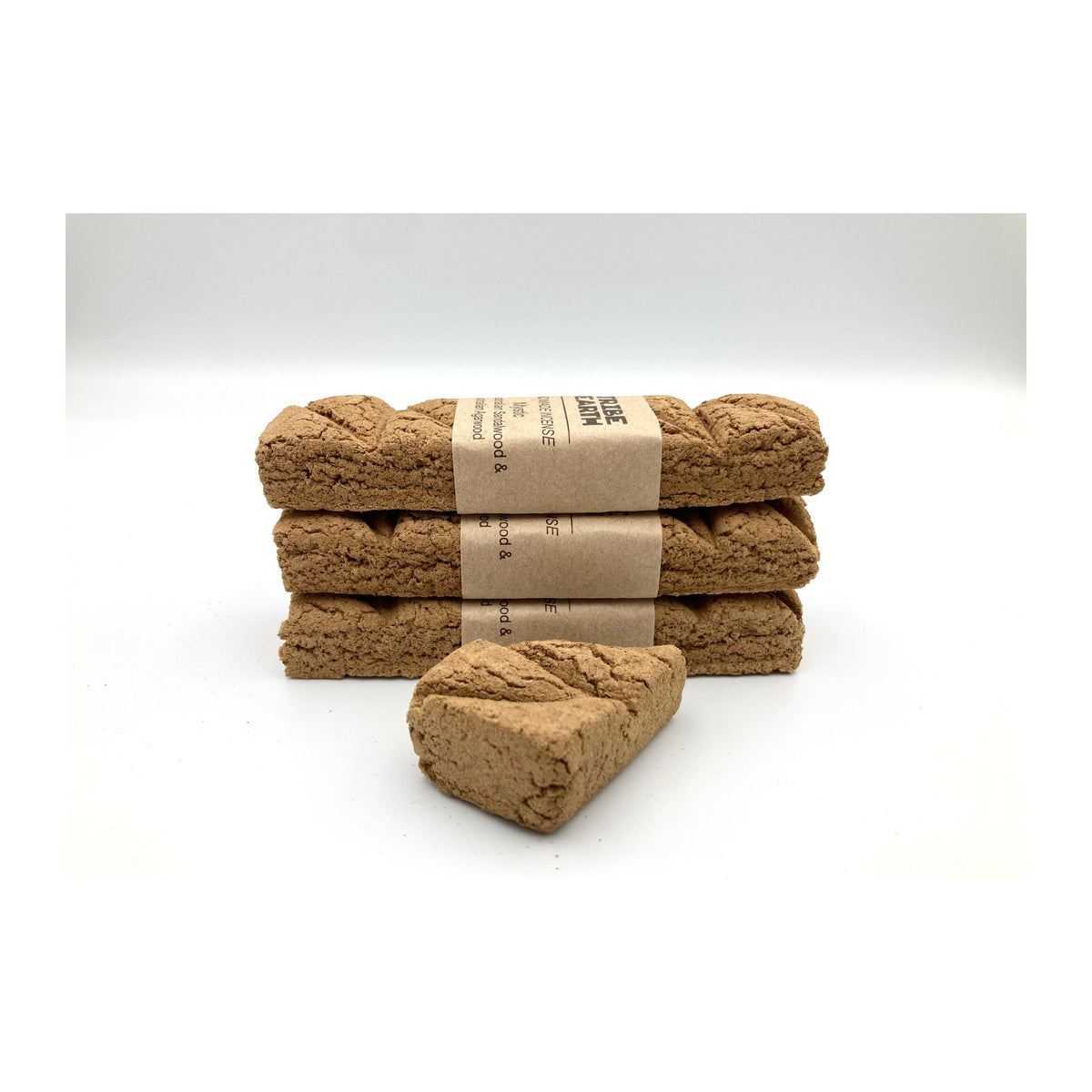 Mystic Incense Planks - Sandalwood & Agarwood incense planks unwrapped, showing the pressed plant material