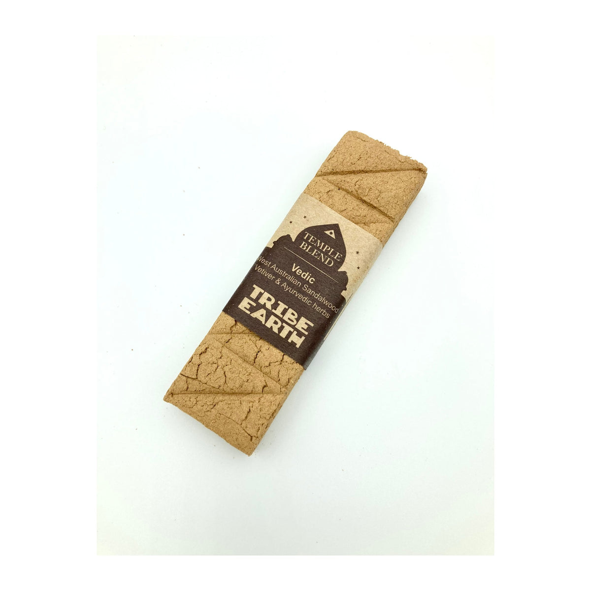 Vedic Incense Planks - Sandalwood, Vetiver & Ayurvedic Herbs in its paper sleeve packaging