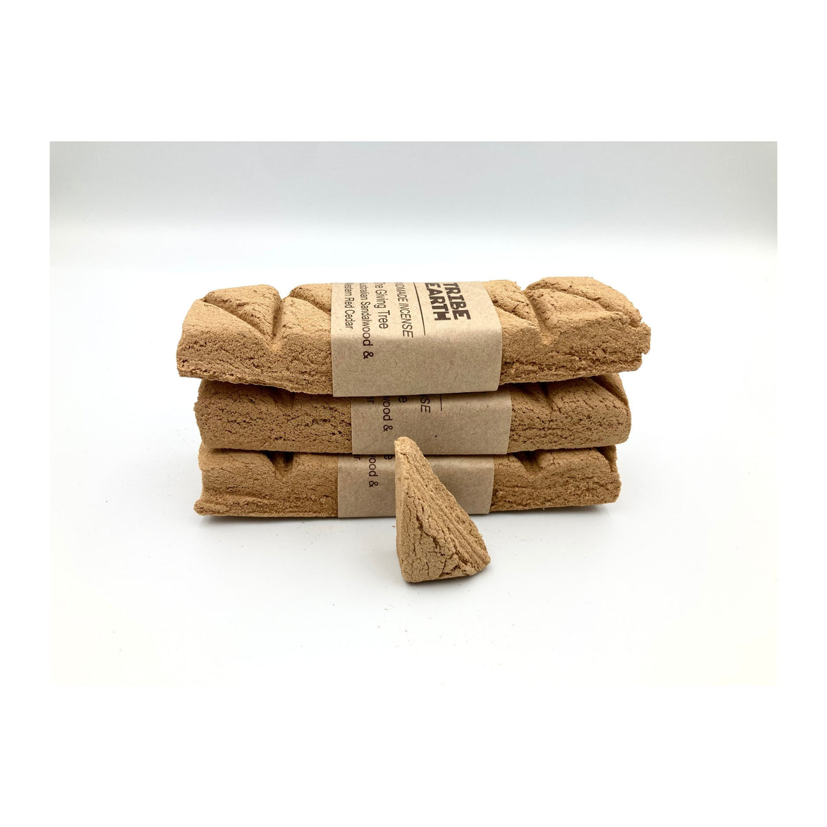 Giving Tree Incense Planks - Sandalwood & Red Cedar incense planks unwrapped, showing the pressed plant material