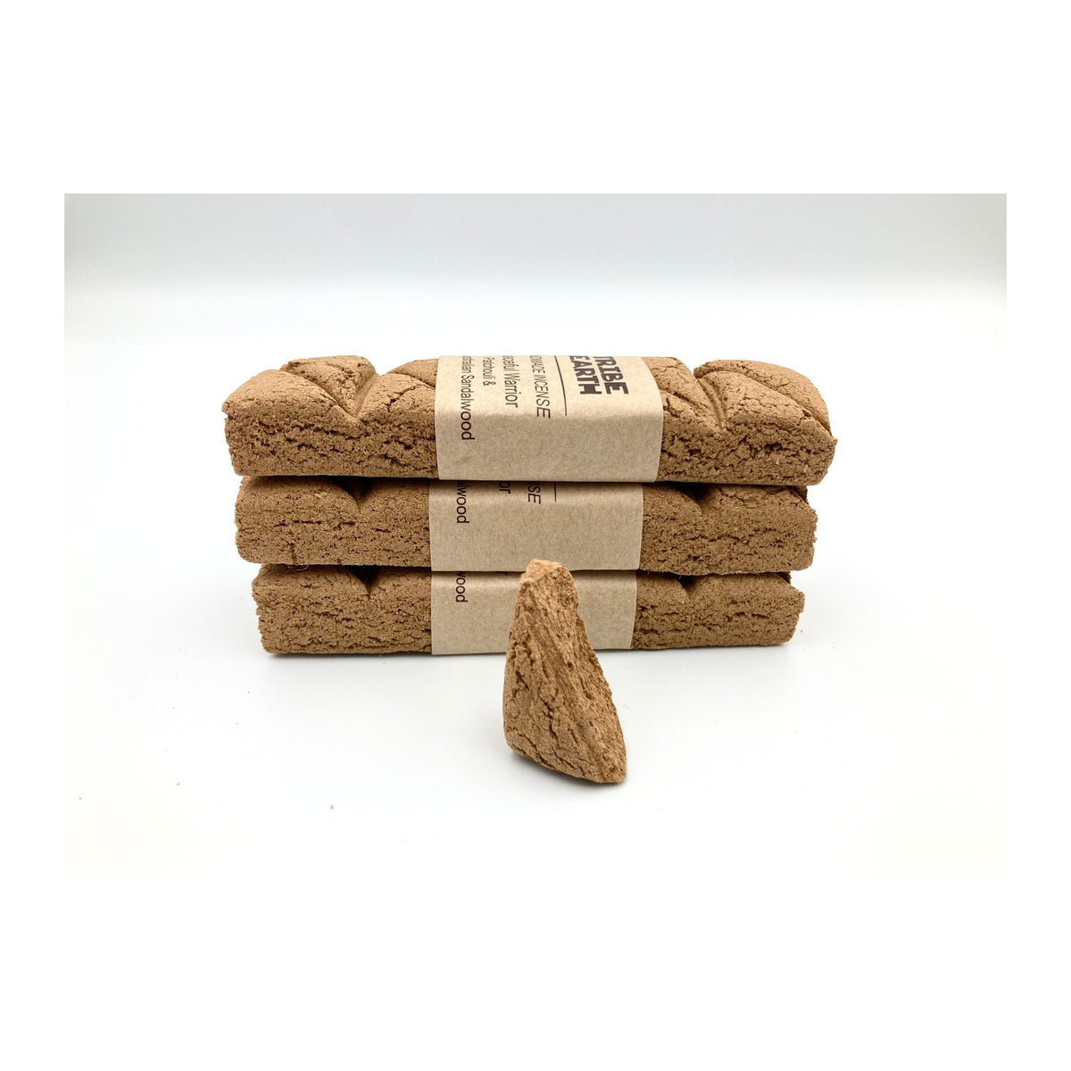 Peaceful Warrior Incense Planks - Sandalwood & Patchouli incense planks unwrapped, showing the pressed plant material
