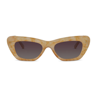 Wollumbin Poolside women's sunglasses, mango frame with wine polarised lens, front