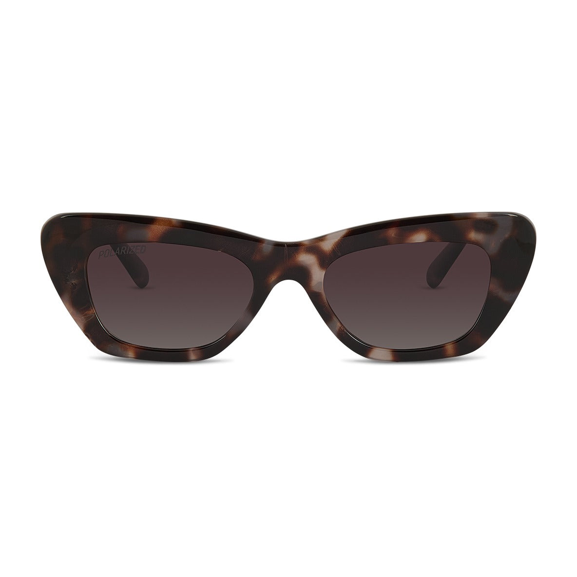 Wollumbin Poolside women's sunglasses, tortoiseshell frame with brown polarised lens, front