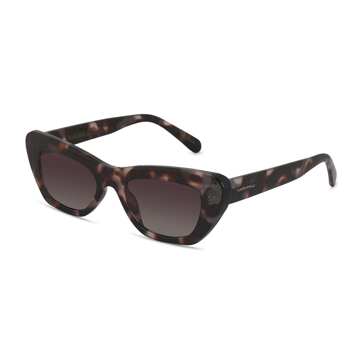 Wollumbin Poolside tortoiseshell frame, three-quarter view