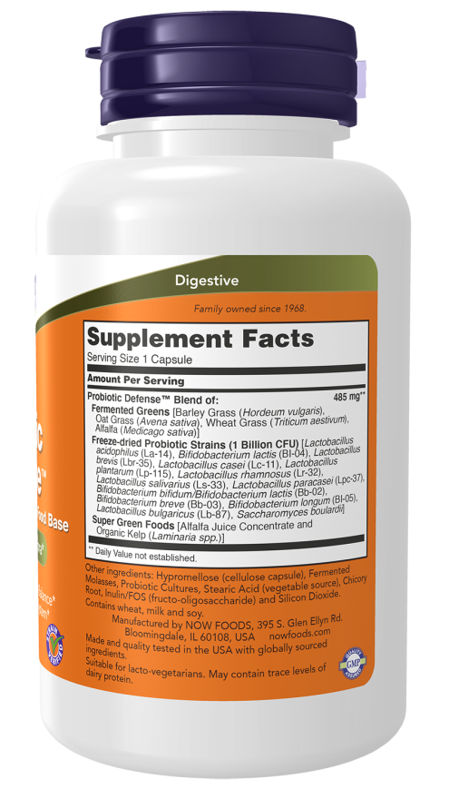 Image of Probiotic Defence 90vcaps supplement facts