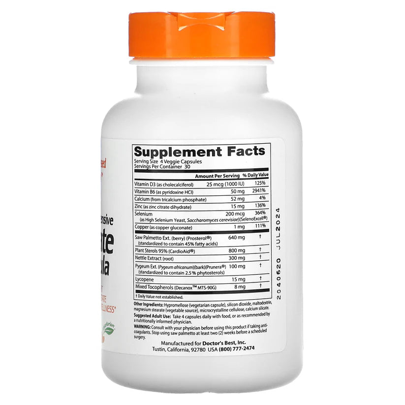 Image of Comprehensive Prostate Formula 120caps supplement facts