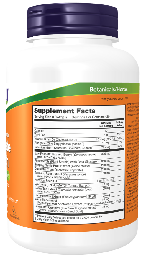 Image of Prostate Health Clinical Strength 90sgcaps supplement facts