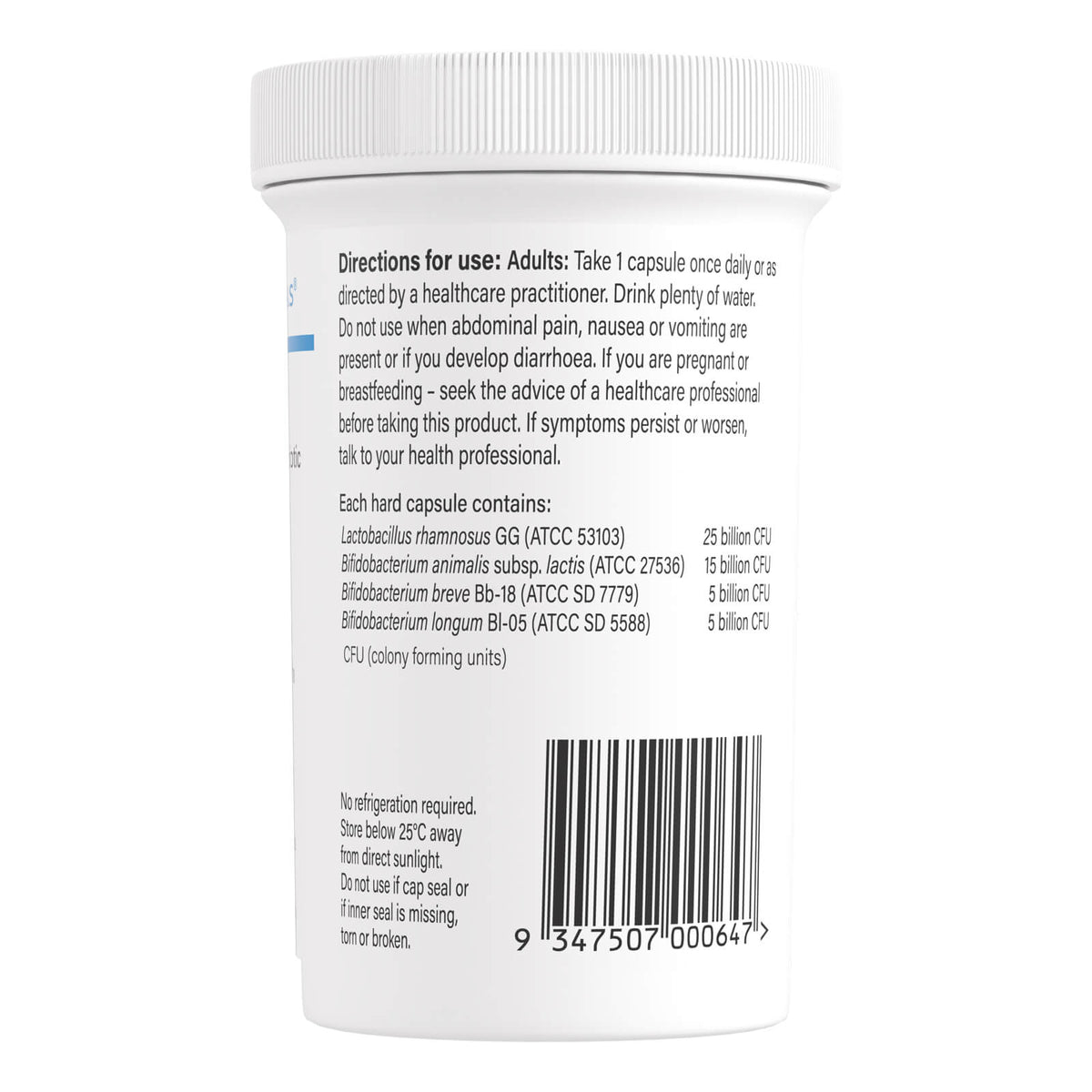 Image of Pro4-50 60 caps ingredients