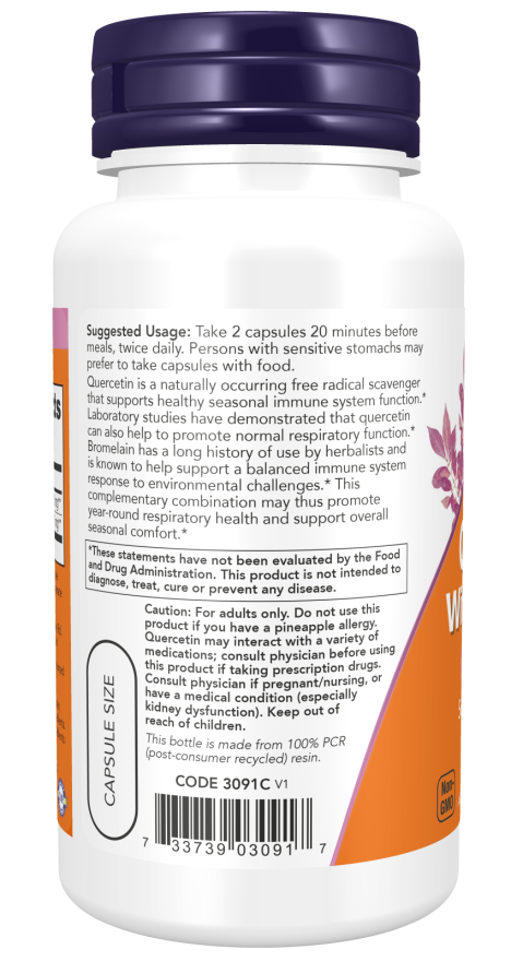 image of Quercetin with Bromelain 120vcaps suggested usage