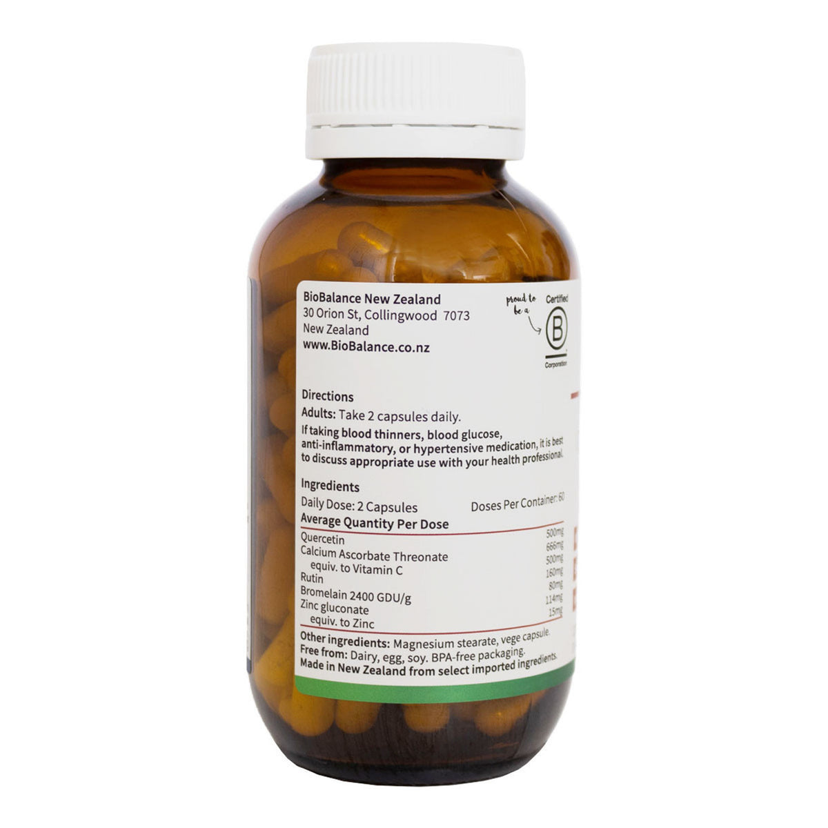 Image of Quercetin Immune 120 caps ingredients