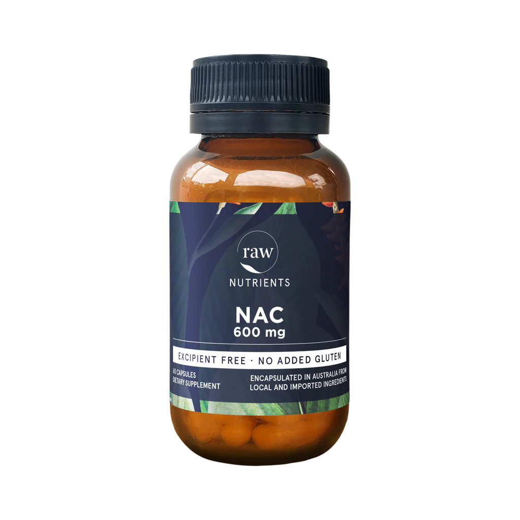 NAC 600mg 60 Capsules-Raw Nutrients-Matakana Pharmacy