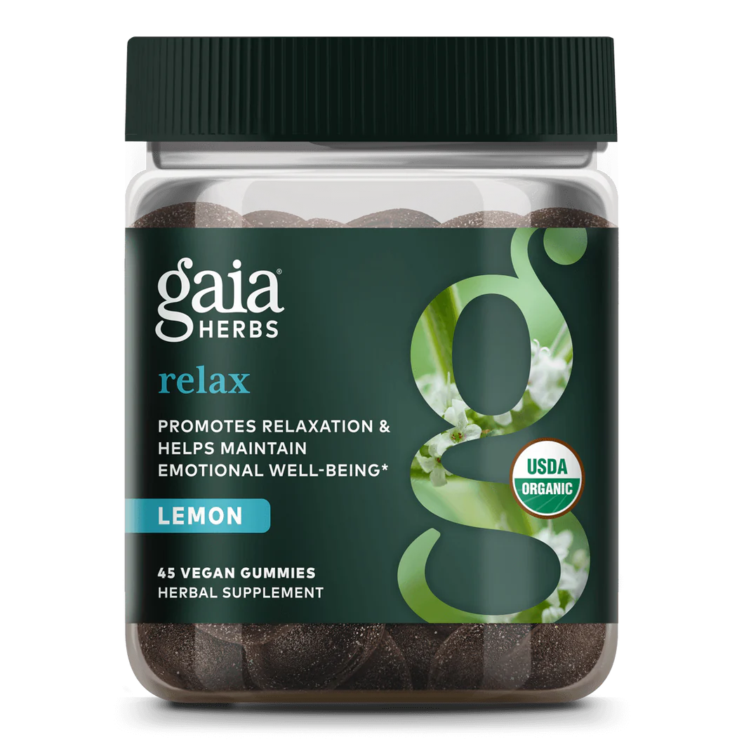 Gaia Herbs Relax Gummies, front of pack