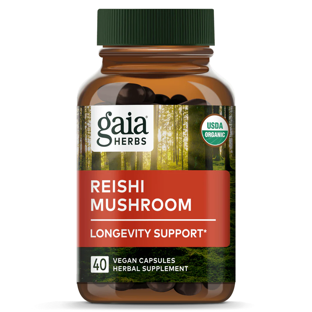 Gaia Herbs Reishi Mushroom, front of pack