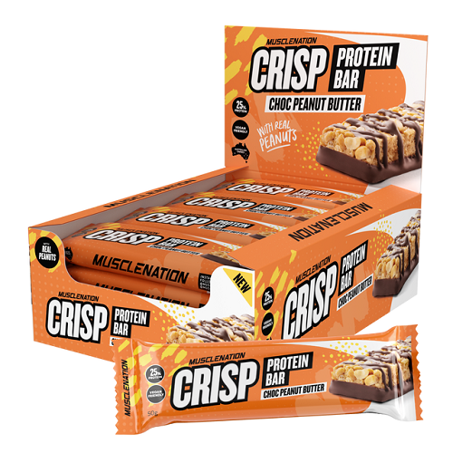 Crisp Protein Bar Choc Peanut Butter Box of 12 x 60g-MuscleNation-Matakana Pharmacy