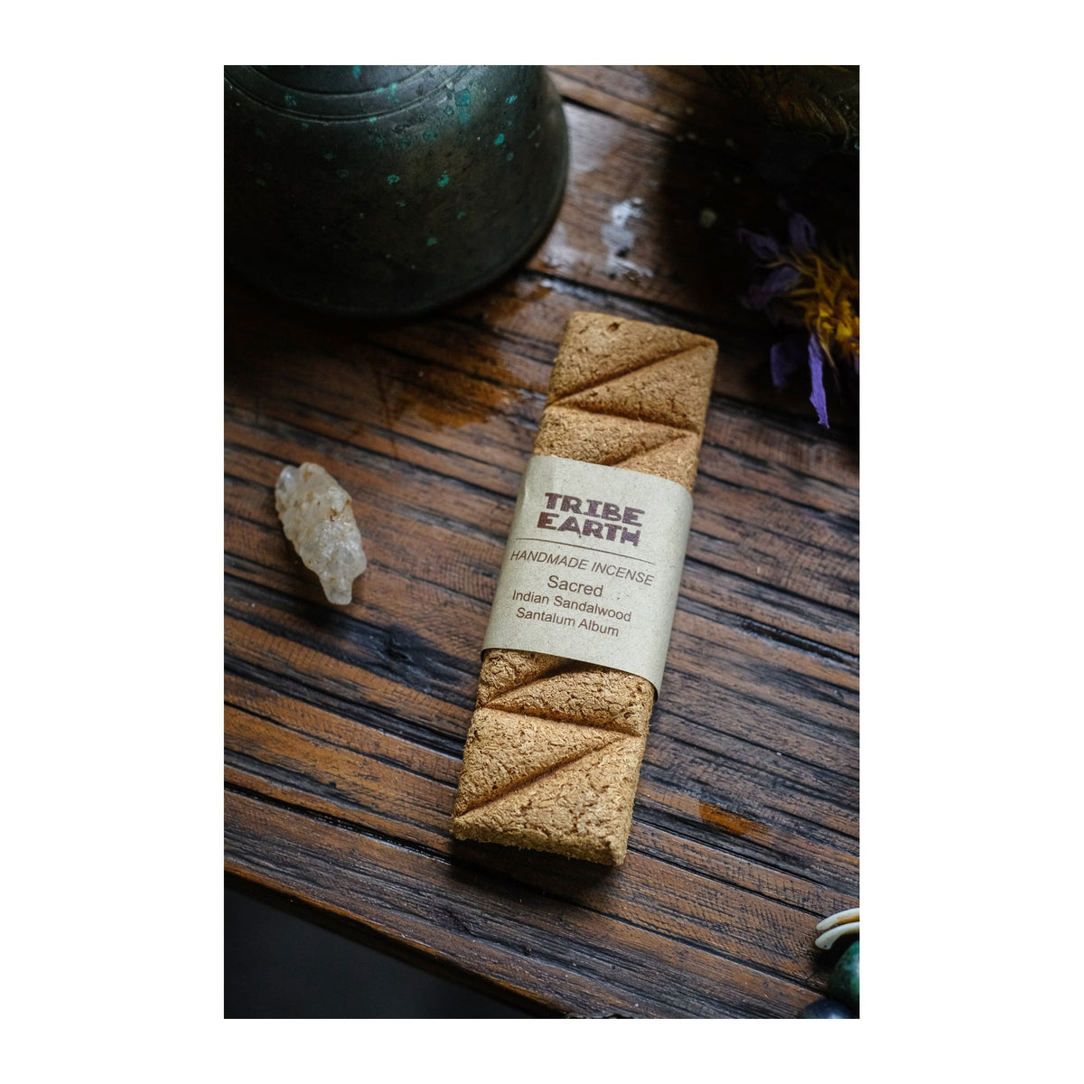 Sacred Incense Planks - Pure Indian Sandalwood incense burning, with the botanicals it is made from