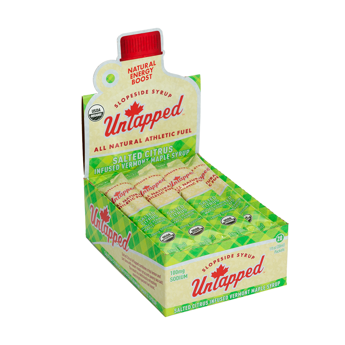 UnTapped Gels Salted Citrus Maple Syrup Box of 20 x 30ml Gels