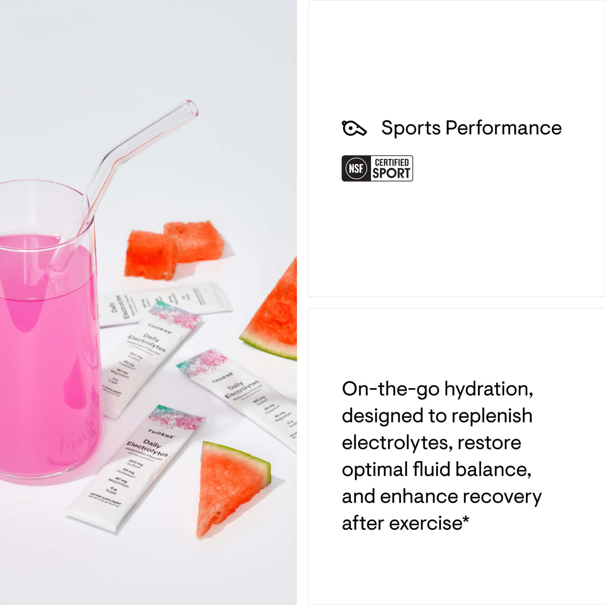 Daily Electrolytes Watermelon 30 x Stick Sachets-Thorne-Matakana Pharmacy
