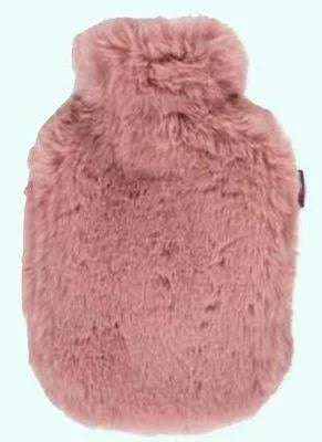 Hot Water Bottle Faux Fur Cover Pink 0.8L-FASHY-Matakana Pharmacy