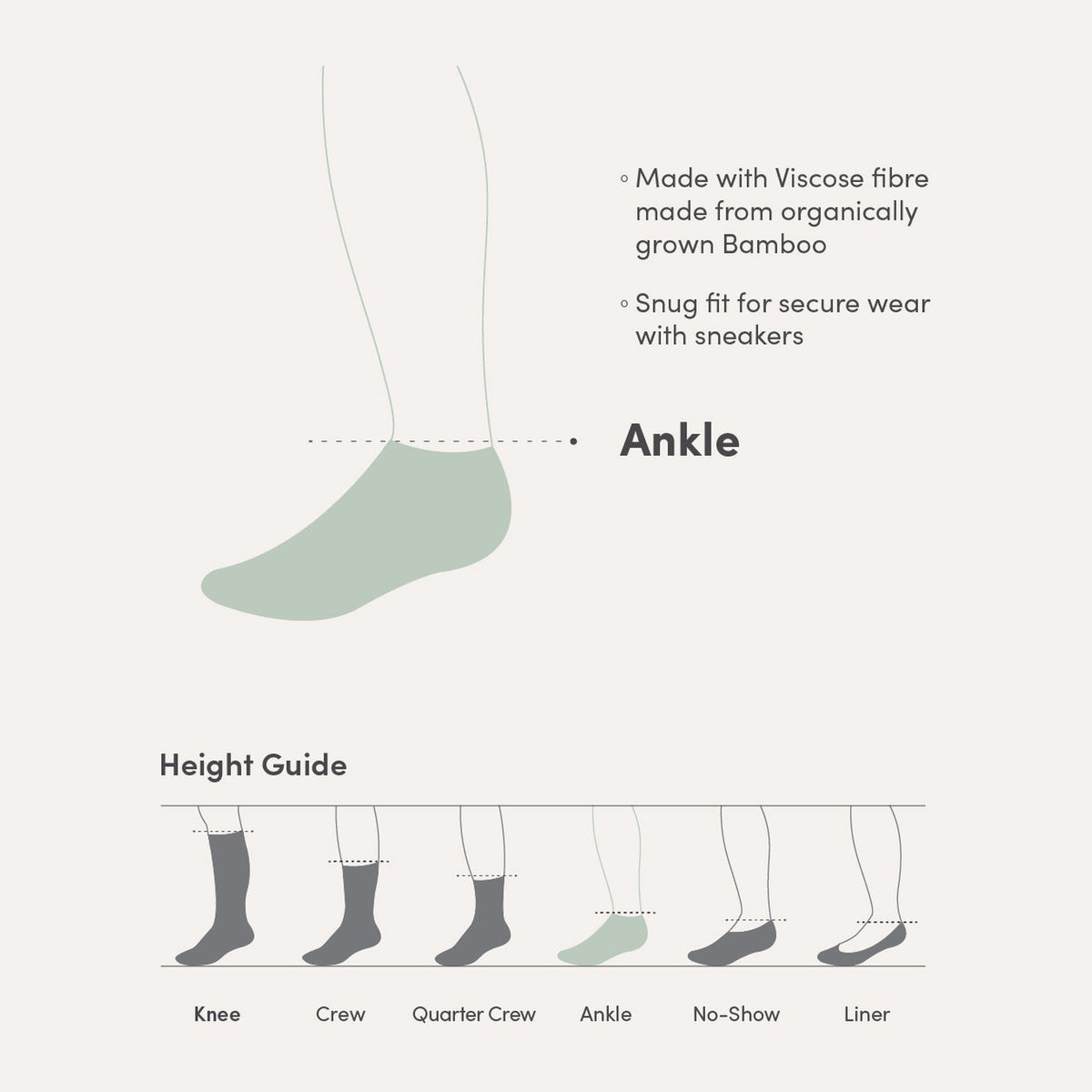 Sport Ankle Socks in black, Boody organically grown bamboo