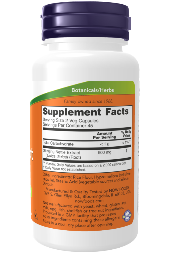 Image of Stinging Nettle Root Extract 250mg 90vcaps supplement facts