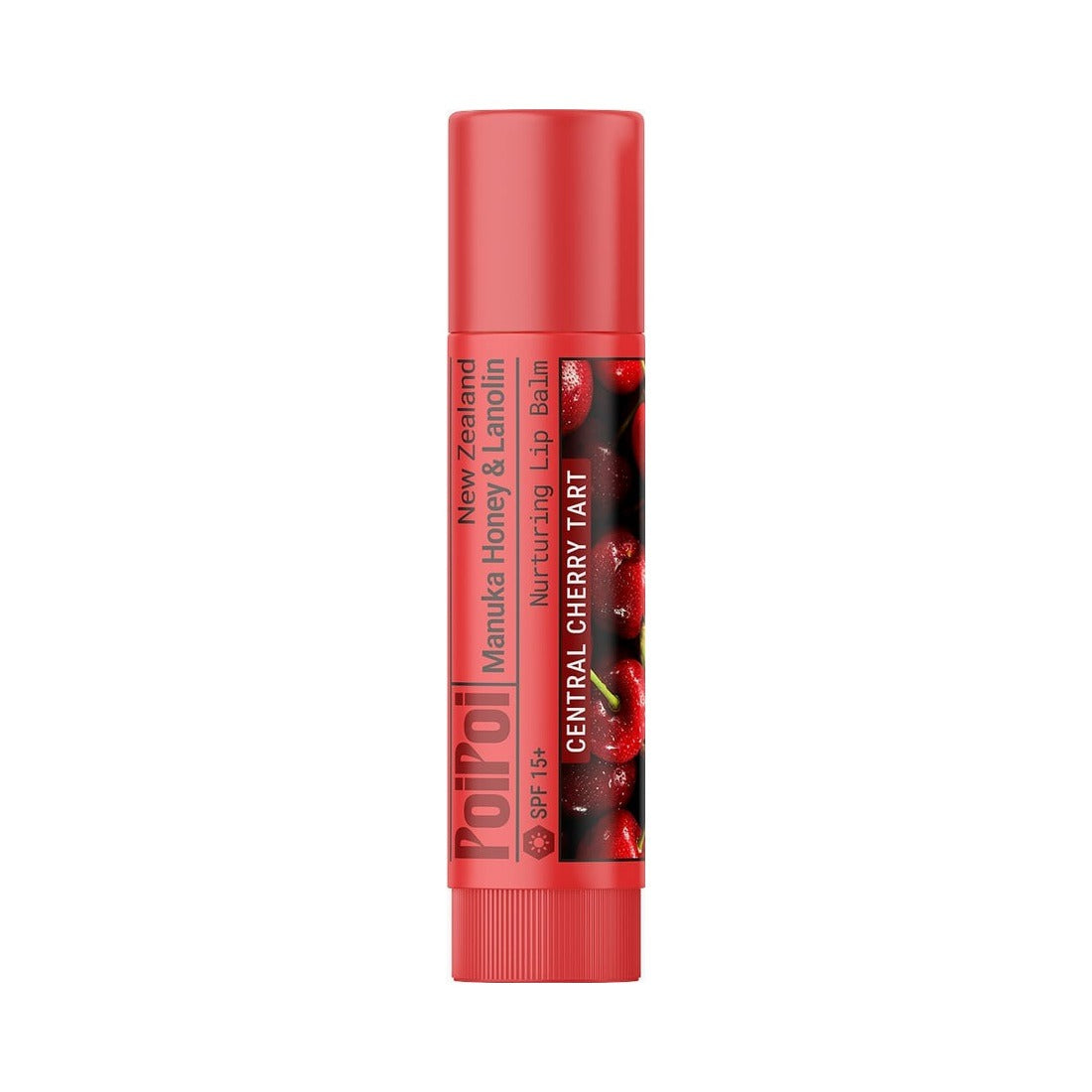 PoiPoi Central Cherry Tart manuka honey and lanolin lip balm stick, 4g