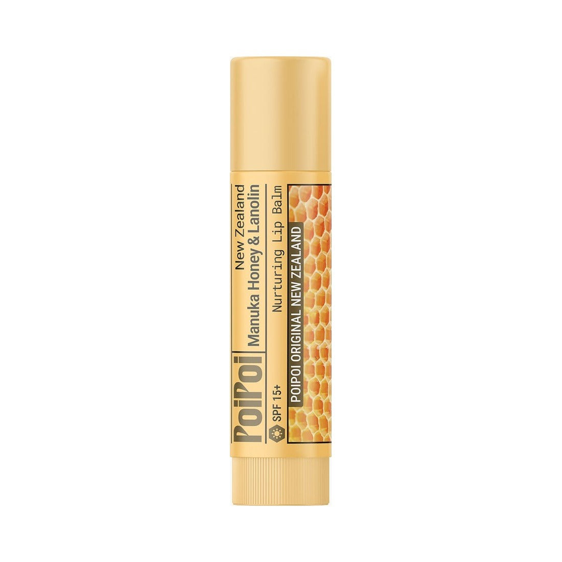 PoiPoi Original New Zealand manuka honey and lanolin lip balm stick, 4g