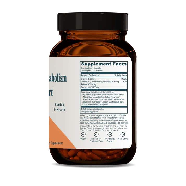 Image of Sugar Nix - Glucose Metabolism Support 60vcaps supplement facts