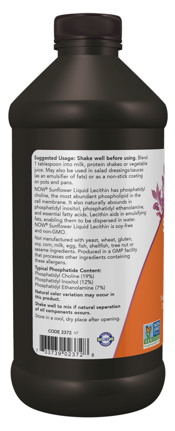 Image of Sunflower Liquid Lecithin 473ml suggested usage