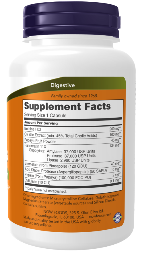 Image of Super Enzymes 90caps supplement facts