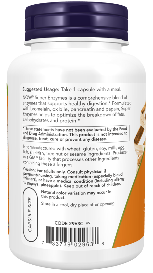 Image of Super Enzymes 90caps suggested usage