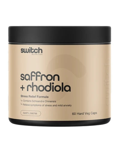Switch Essentials Saffron & Rhodiola 60 Capsules-Switch Nutrition-Matakana Pharmacy