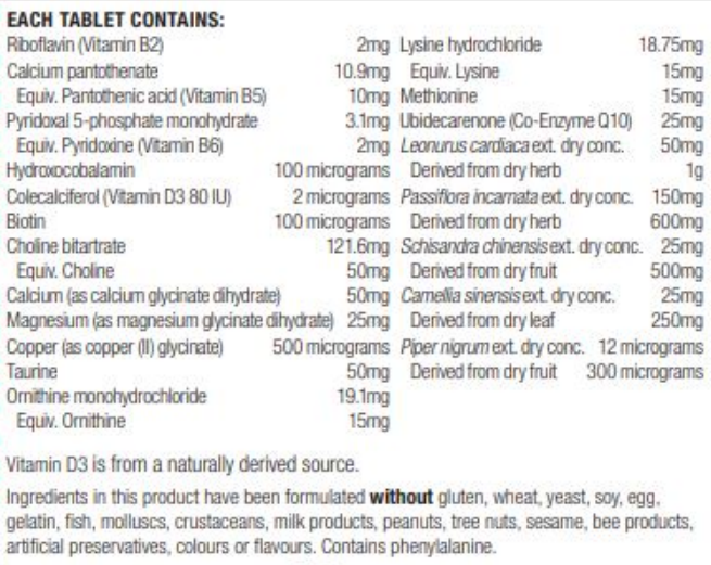 Image of Sym Balance ingredients